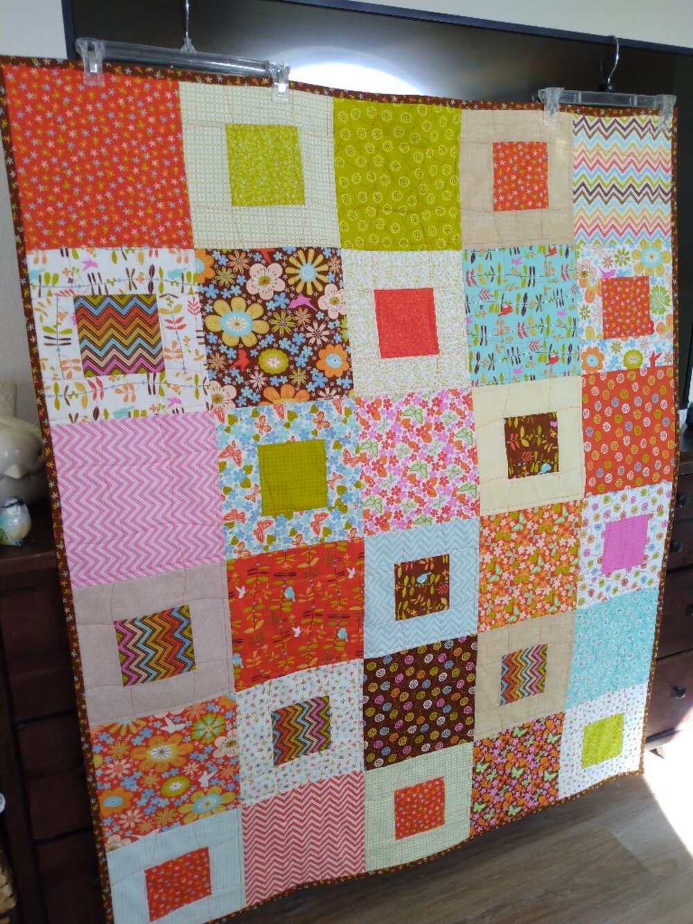 🤎🧡💙BN PATCHWORK SQUARES HANDMADE QUILT UNIQUE GIFT